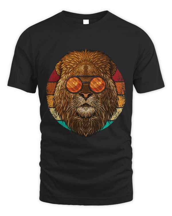 Vintage Lion Face Wildlife Retro Animal Eighties Style