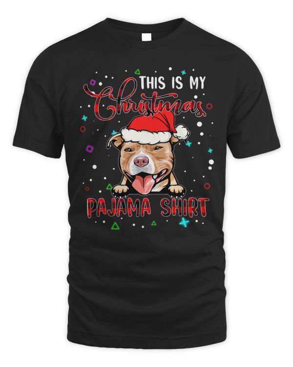 Bully This Is My Christmas Pajama Pitbull Xmas Buffalo Plaid Red 251 Pitbull Dog