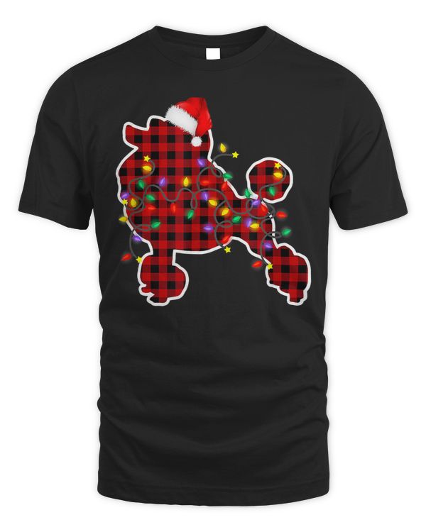 Poodles Red Plaid Poodle Dog Christmas Pajamas Family Xmas Lights 85 Poodle dog