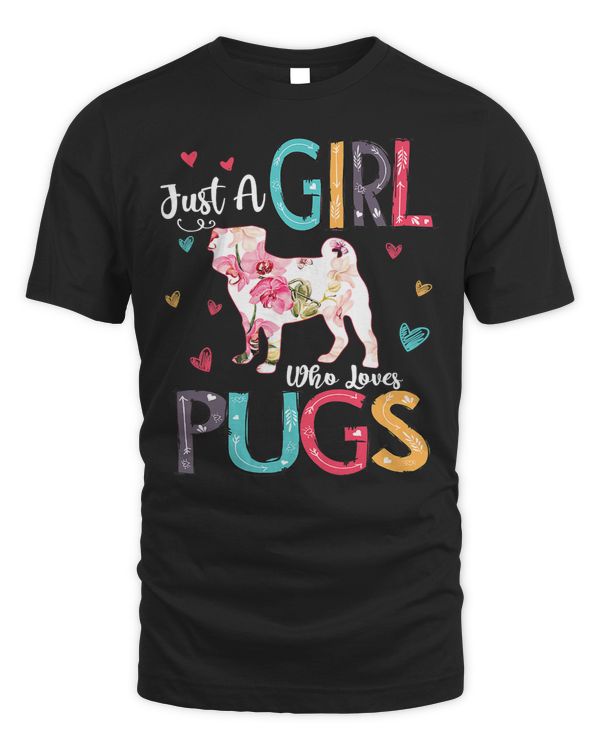 Pug Lover Cute Pug For Girls Just A Girl Who Loves Pugs 224 Pugs Dog