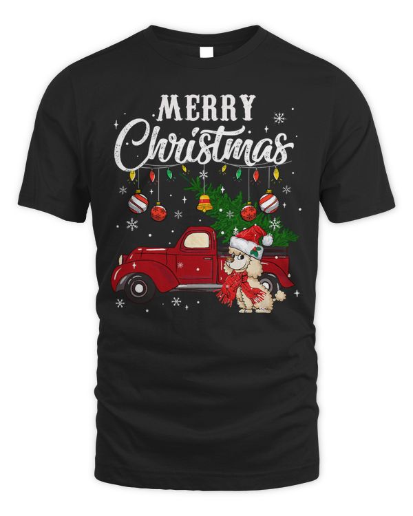 Poodles Xmas Tree Red Truck Merry Christmas Pajama 99 Poodle dog