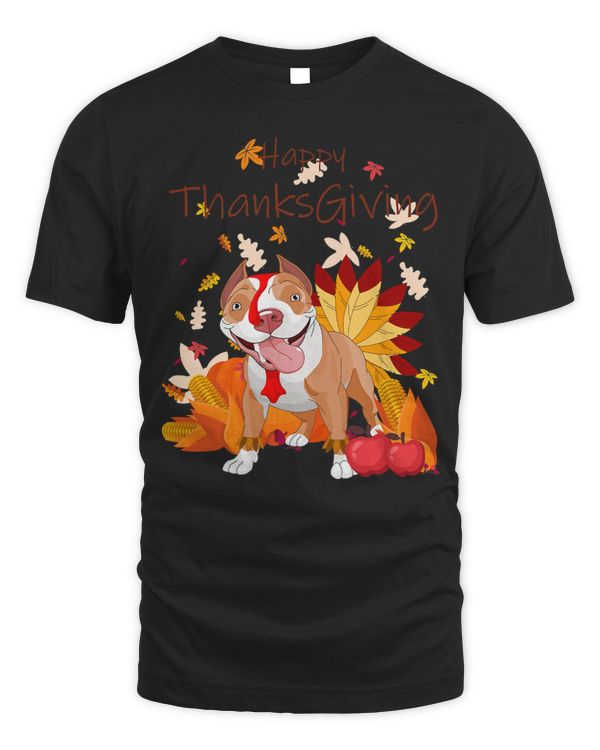 Bully Dog Happy Thanksgiving Cute Turkey Pitbull Dog Autumn Lover 429 Pitbull Dog