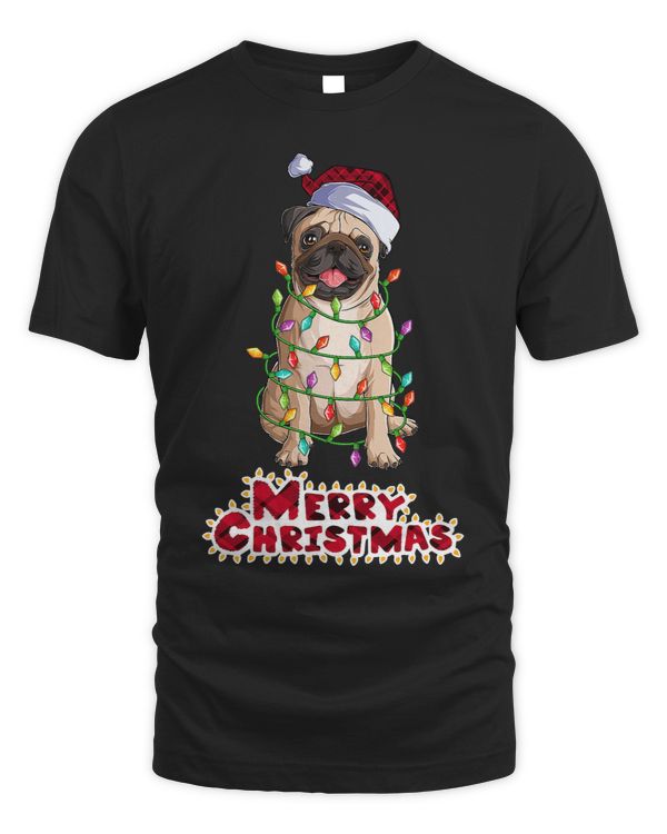 Pug Lover Christmas Buffalo Plaid Lover Hat Santa Light Snow 70 Pugs Dog