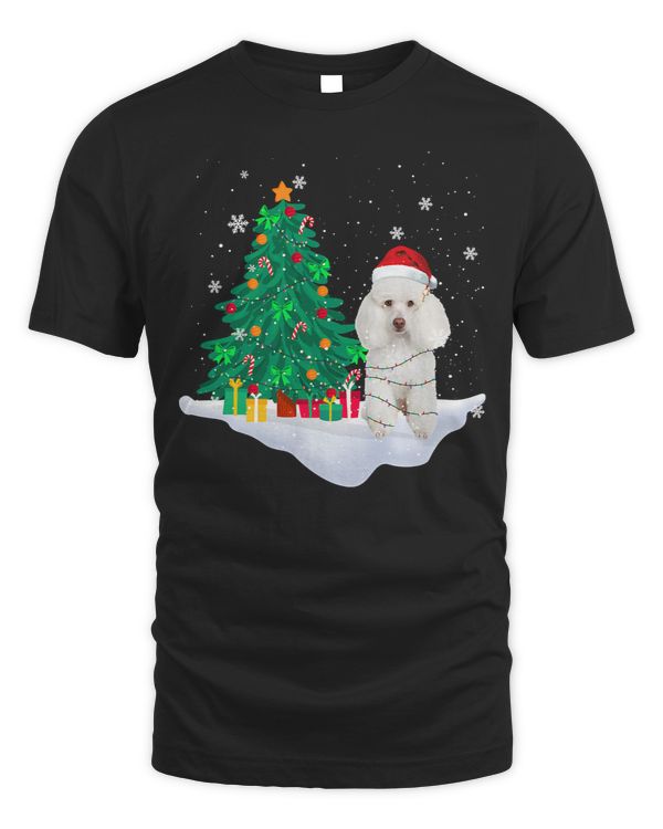 Poodles Santa Christmas Tree Lights Xmas 156 Poodle dog