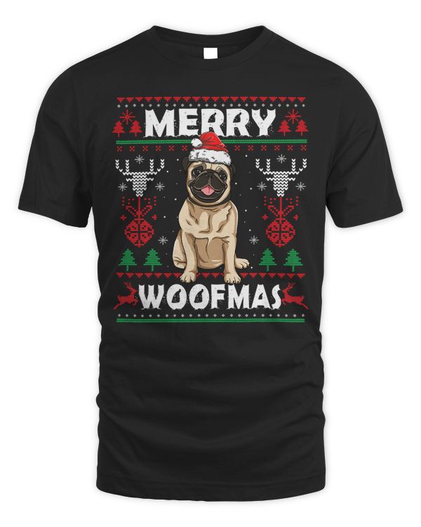 Pug Lover Merry Woofmas Pug Christmas Dog Lover Xmas 252 Pugs Dog