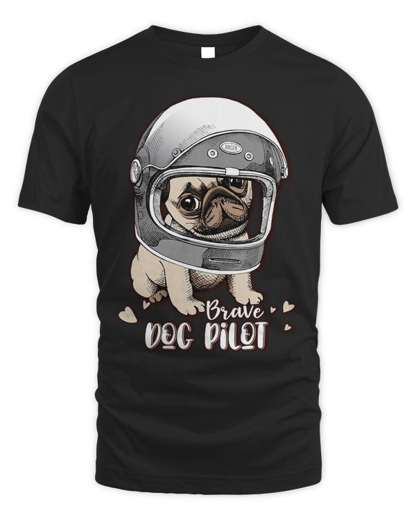 Pug Lover Brave Dog Pilot Cute Pug Puppy Pet Paw Puppy Lover 306 Pugs Dog