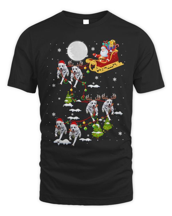 Dalmatian Santa Riding Dalmatian Sleigh Christmas Dalmatian Reindeer 199 Dog Lover Dalmatians Dog