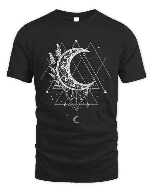 Celestial Occult Witchcraft Moon With Lavender Gothic Witch