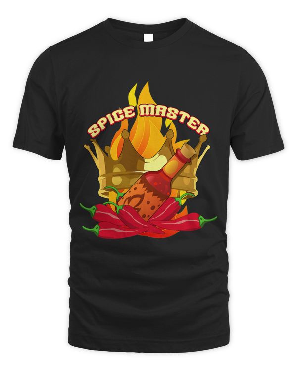Hot Spice Sauce Master Chili Peppers Crown Flames