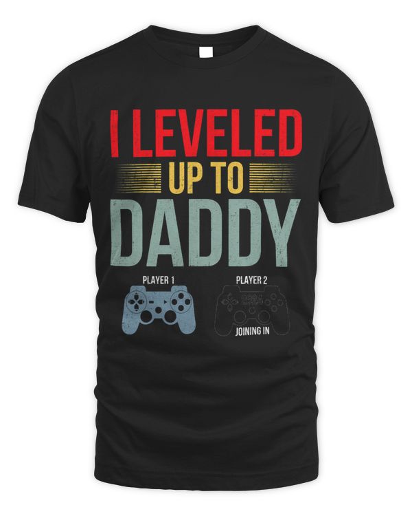 Mens I Leveled Up To Daddy 2024 Funny 1st Time Dad EST 2024 Daddy