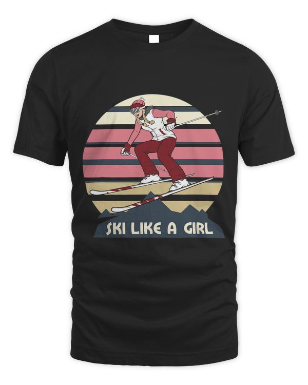 Funny Ski Like A Girl Winter Gifts for Skiers Women