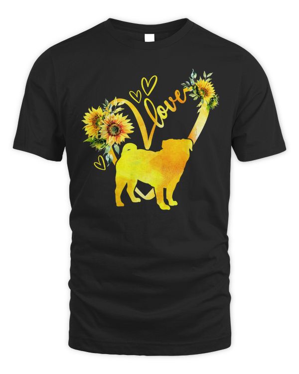 Pug Lover Love Pug Sunflower For Dog Lover 81 Pugs Dog