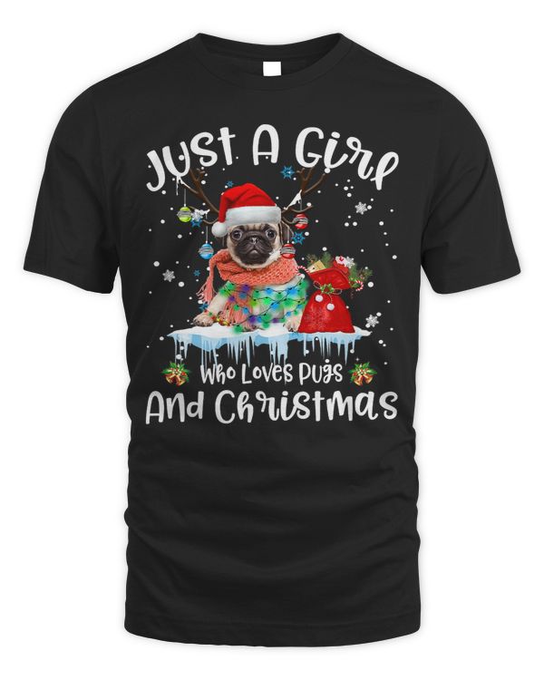 Pug Lover Just A Girl Who Loves Pug And Christmas Ugly Sweater 158 Pugs Dog