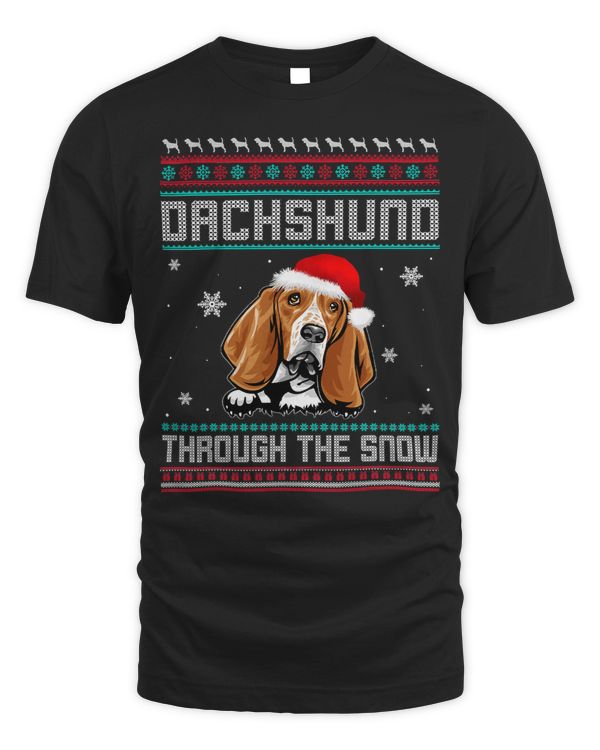 Wiener Merry Christmas Through The Snow Ugly Xmas 93 Dachshund Doxie