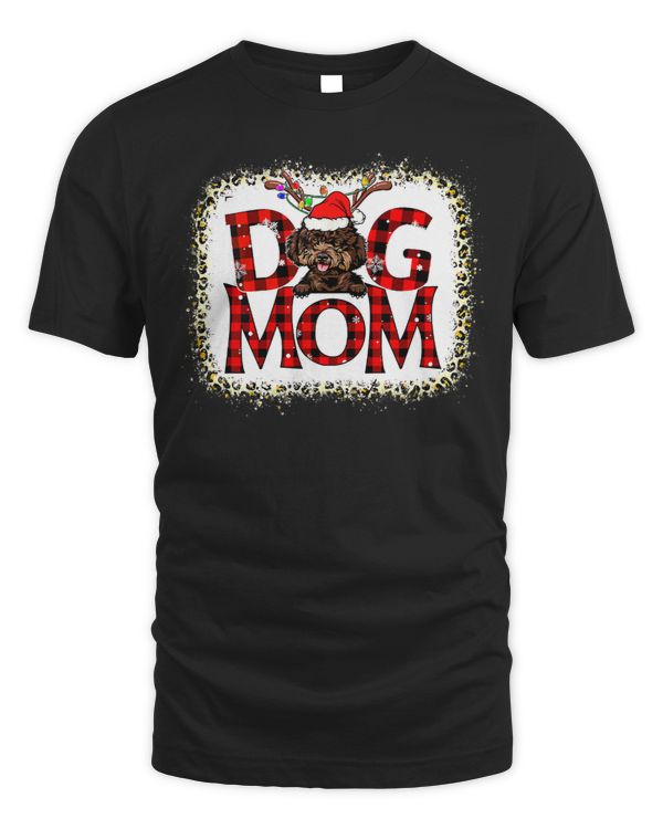 Poodles Mom Buffalo Plaid Xmas Pajama Reindeer Horn 30 Poodle dog