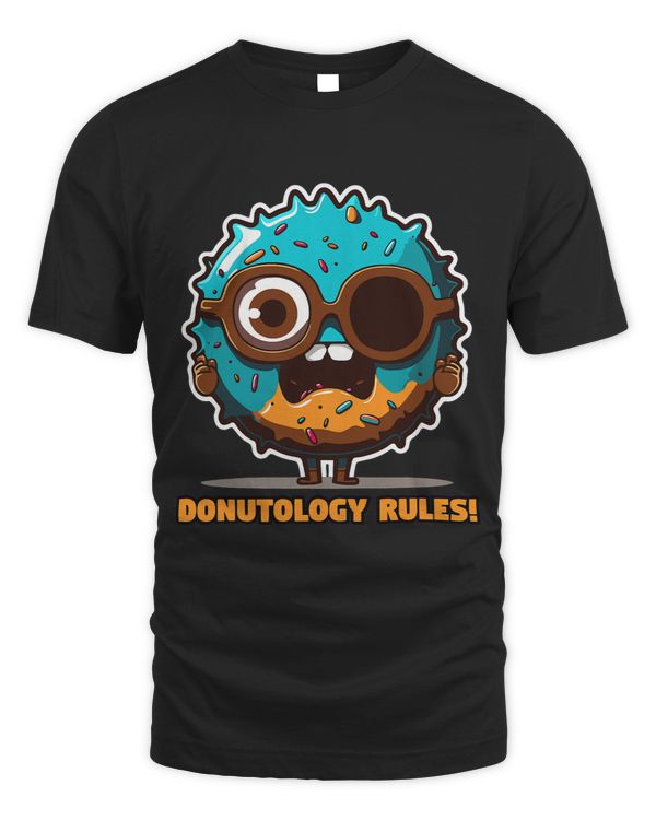 Small funny donut nerd and scientist figure