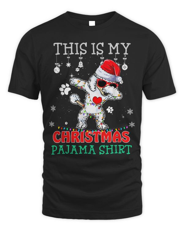 Poodles This Is My Christmas Pajama Poodle Tree Santa Lights 140 Poodle dog