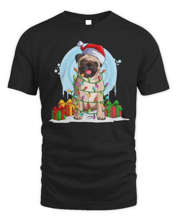 Pug Lover Christmas Tree Lights Santa Dog Xmas Boys Pugmas 111 Pugs Dog
