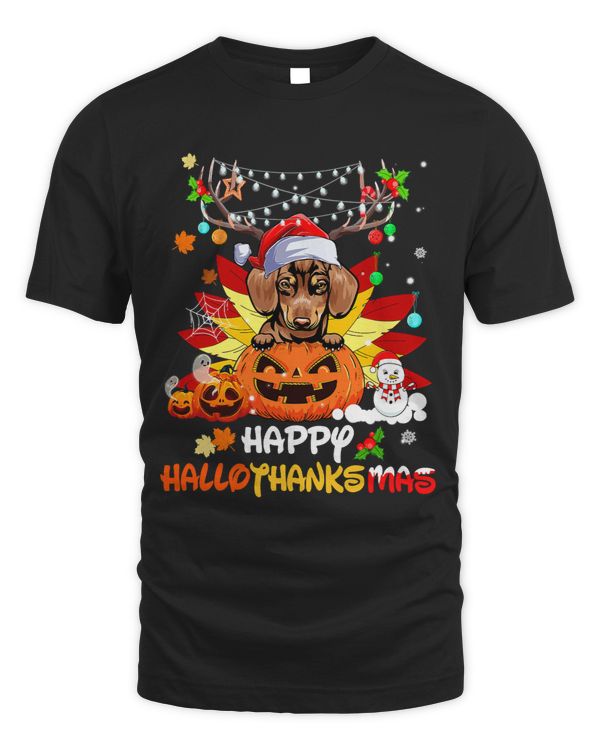 Wiener Halloween And Christmas Happy Hallothanksmas 277 Dachshund Doxie