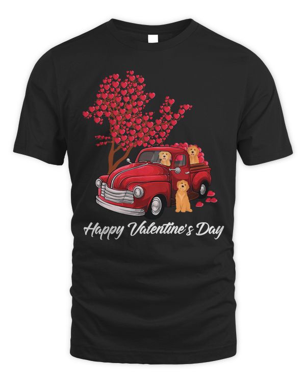 Poodles Red Truck Happy Valentines Day Poodle dog lover hearts 421 Poodle dog