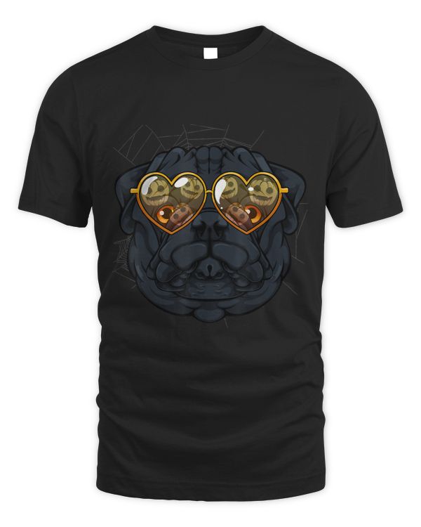 Pug Lover In Heart Sunglasses Lazy Halloween Costume Dog Pumpkin 18 Pugs Dog