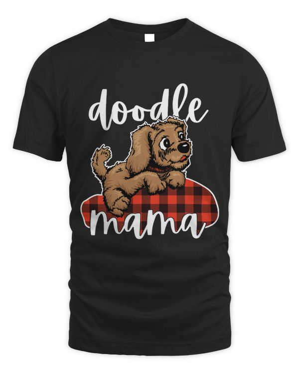 Goldendoodle Mama Groodle Retriever Mix Dog Breed Buffalo Plaid Doodle Dog