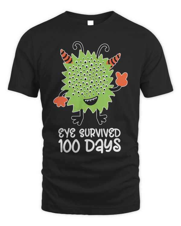 100th Day of School Monster Boys Kids Eye Survived 100 Days 1