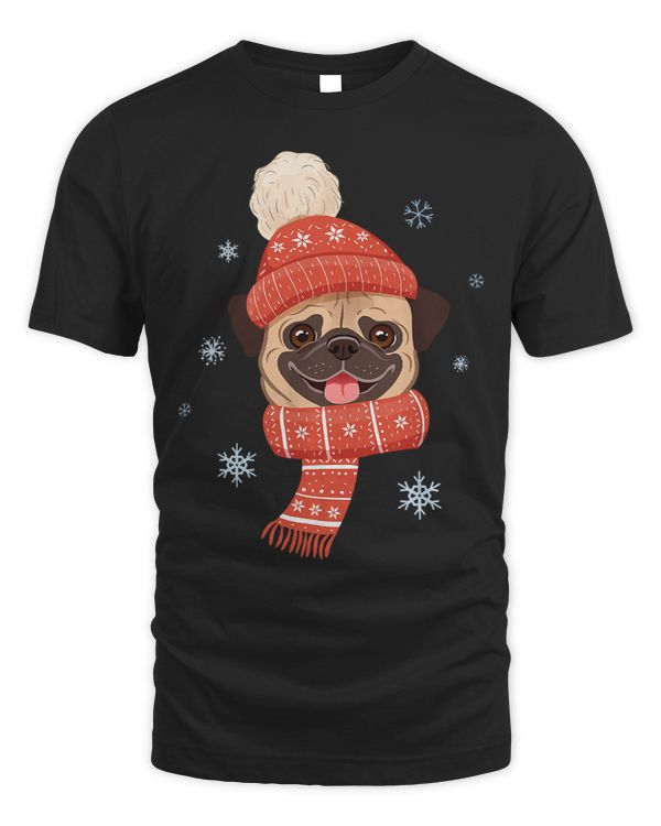 Pug Lover Cute Pug Christmas Ski Winter Holiday for Boys Girls Xmas 75 Pugs Dog