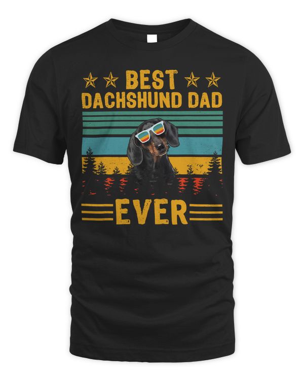 Wiener Vintage Retro Best Dachshund Dad Ever Dog Lover Fathers Day 120 Dachshund Doxie