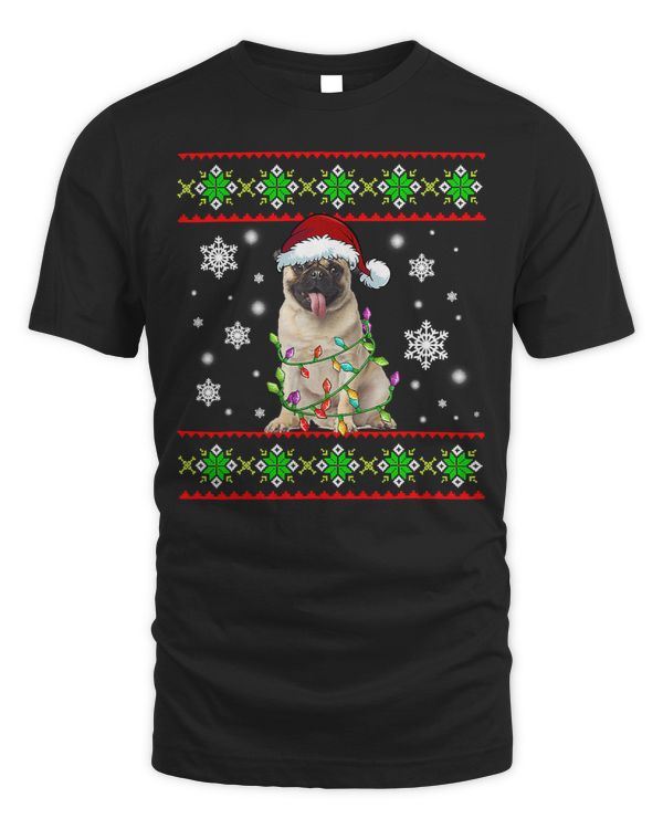 Pug Lover Ugly Christmas Sweater Pajama Lover 225 Pugs Dog