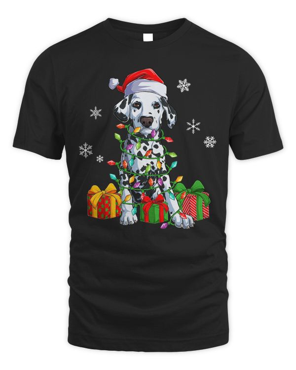 Dalmatian Christmas Tree Lights Santa Hat Family Pajama 483 Dog Lover Dalmatians Dog
