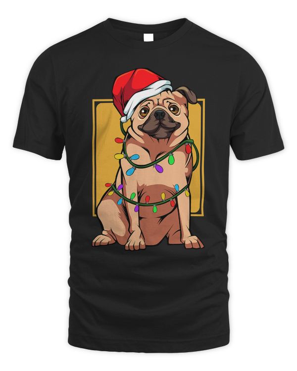 Pug Lover Pet Lights Fun Santa Cute Celebrate Happy Christmas 357 Pugs Dog