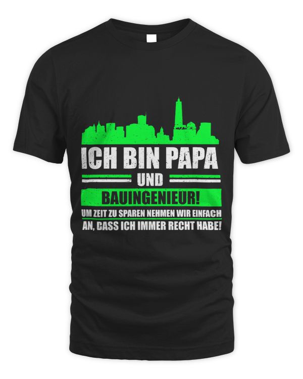 Mens Zwei Titel Papa Construction Engineer Engineer Construction Manager Construction Site
