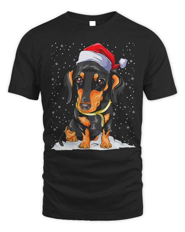 Wiener Funny Dachshund Christmas Pajamas Dog Santa Hat Xmas Holiday 224 Dachshund Doxie
