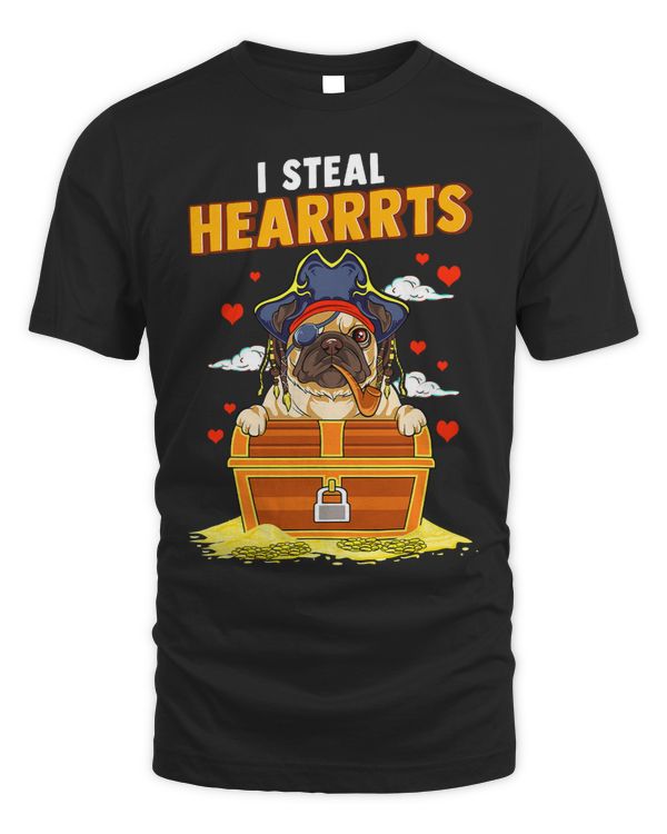 Pug Lover Fun Pirate Pug I Steal Hearts Costume Saying 157 Pugs Dog