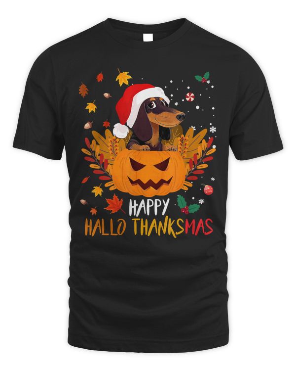 Wiener Happy HalloThanksMas Funny Dachshund Halloween Thanksgiving Christmas Dog 235 Dog Lover Dachshund Doxie