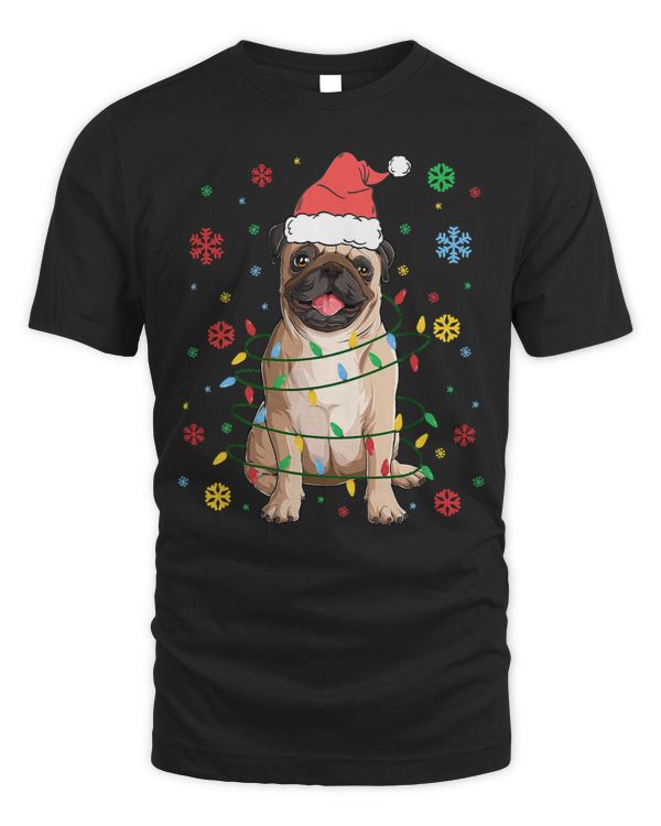 Pug Lover Christmas Santa Dog Tree Lights Xmas Boys PJ Pugmas 245 Pugs Dog