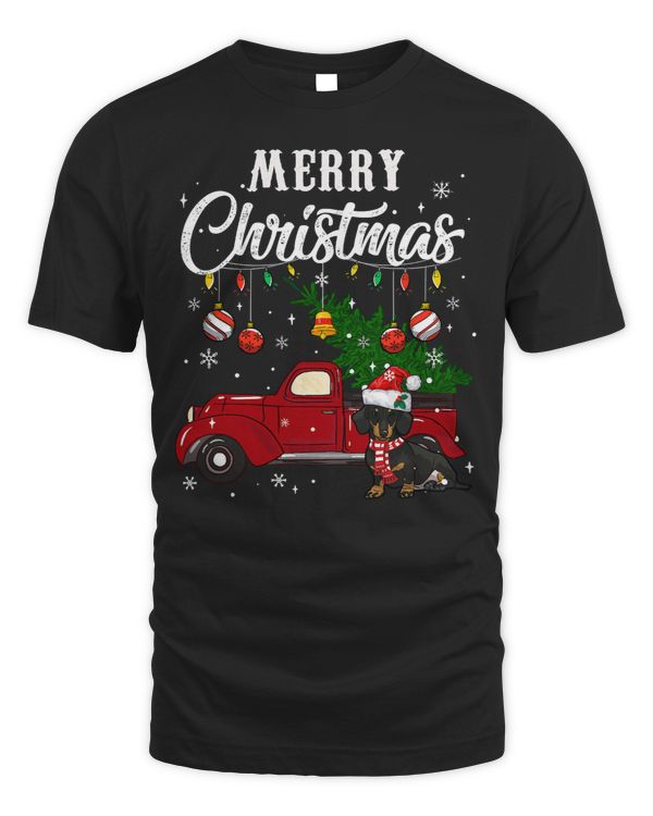 Wiener Xmas Tree Red Truck Merry Christmas Pajama 225 Dachshund Doxie