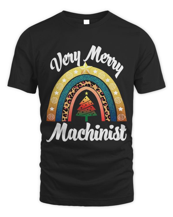 Very Merry Machinist Rainbow Funny Women Profession Love