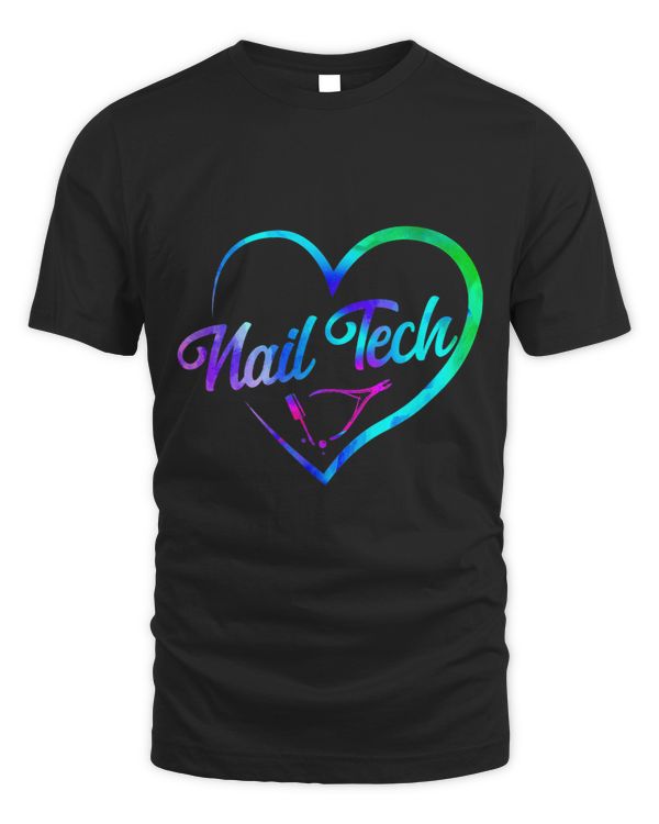 Nail Tech Quote Work Uniform Watercolor Heart
