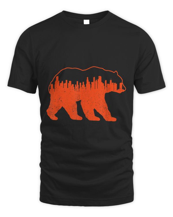 Vintage Downtown Chicago City Skyline WalkingBear Novelty