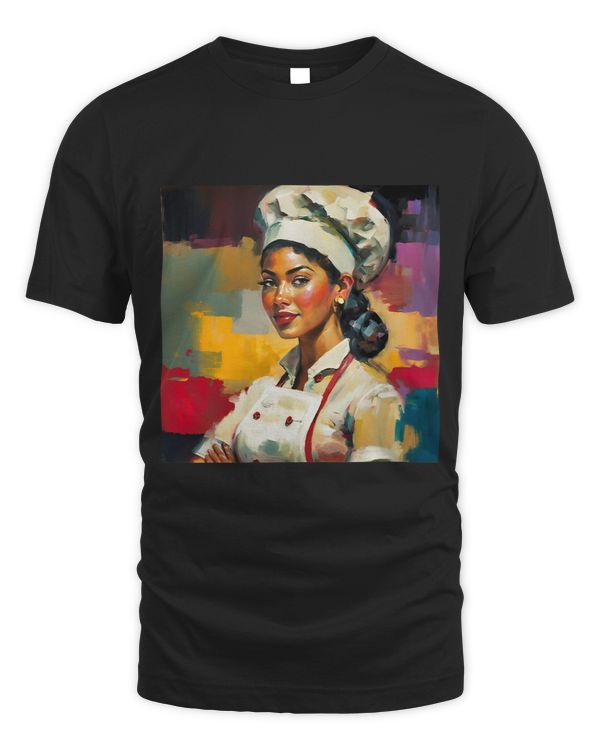Expressionism Latina Woman dressed like a chef Latina Female