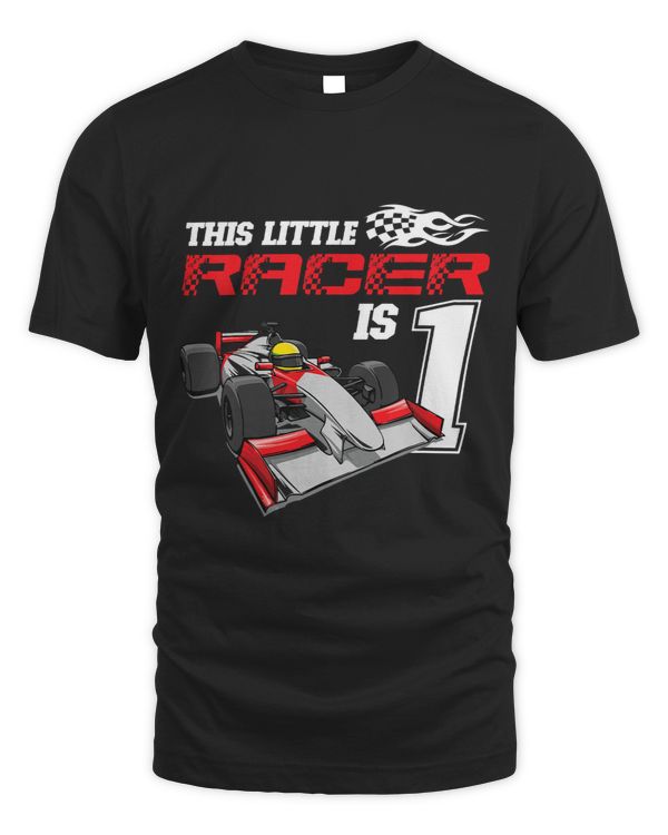Kids This Little Racer Is One Year Race Car 1st BDay Racing Car