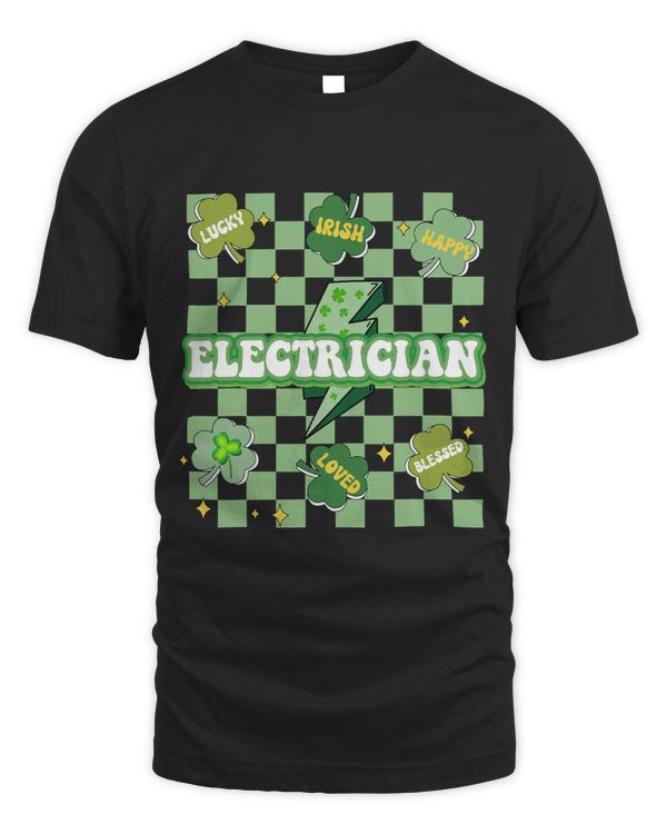Lucky Electrician Conversation Shamrocks Pattys Day Groovy