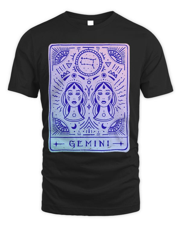 Gemini Astrology Zodiac Sign Art Tarot Card Style Drawn