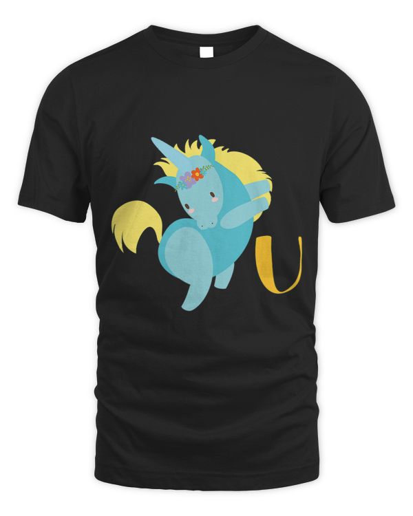 Cute Alphabet Letter Animals Letter U for Unicorn.