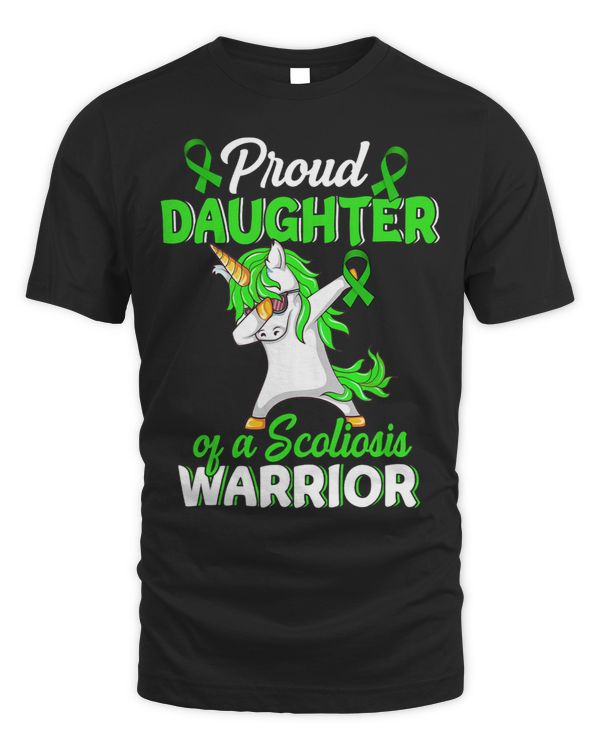 Proud Daughter Of A Scoliosis Warrior Green Ribbon Boy Girl
