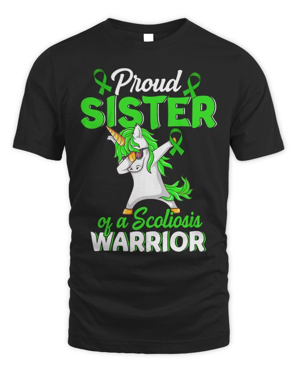 Proud Sister Of A Scoliosis Warrior Green Ribbon Lil Sister