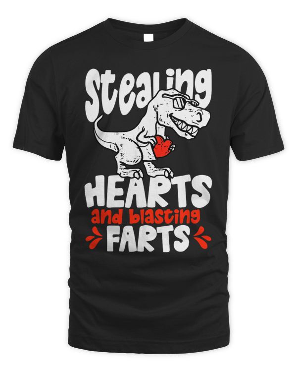 Stealing Hearts And Blasting Farts T rex Valentines Apparel