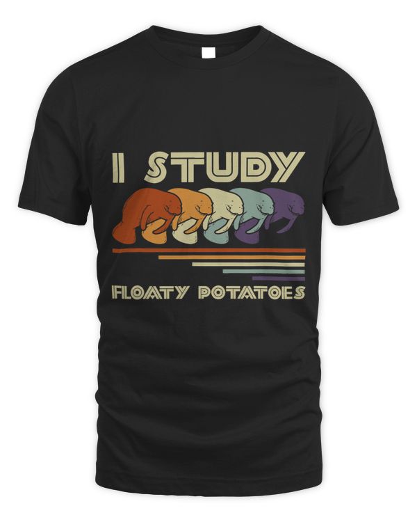 I Study Floaty Potatoes Vintage Marine Biologist Manatee Pun 1
